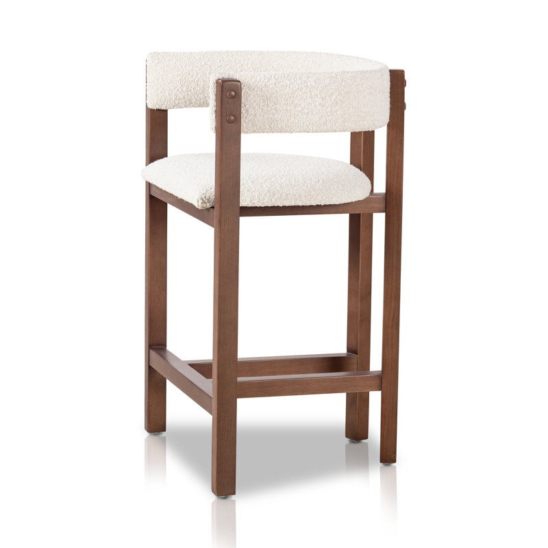 Vittoria Upholstered Bar Stool with Solid Wood Frame, Counter Stool (26.5” Seat Height)