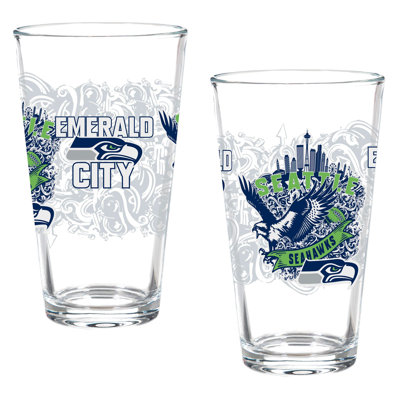 Seattle Seahawks Set of 2 16oz Pint Glasses