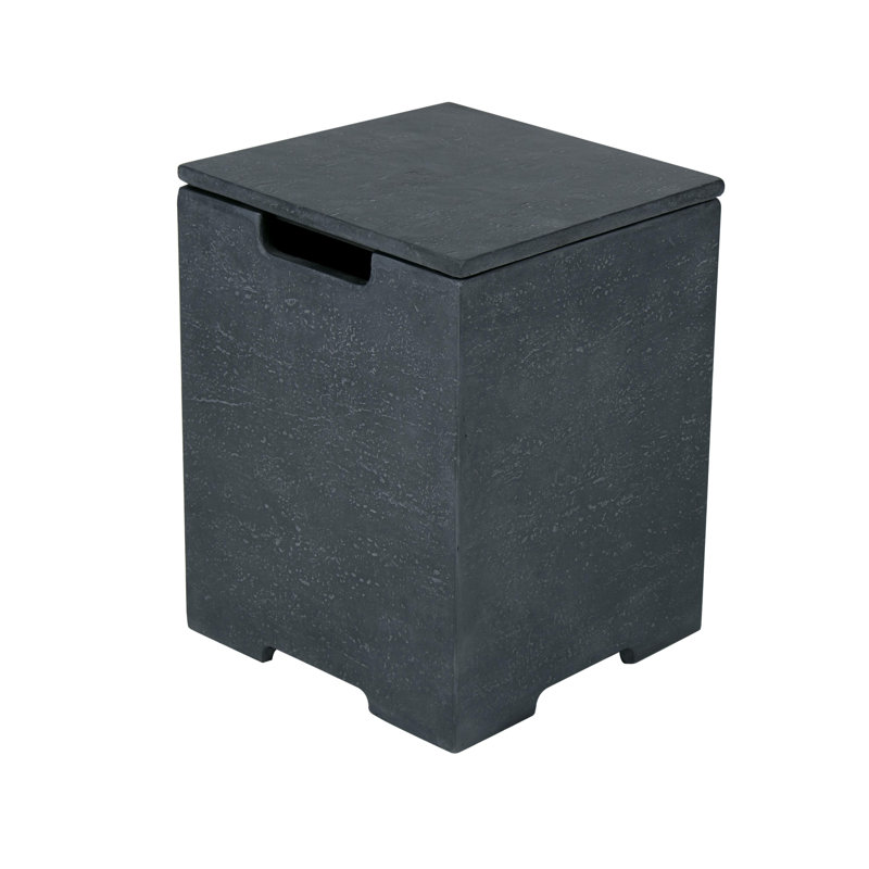 Dark Gray Square Concrete Propane Tank Cover, 16" x 20.5"