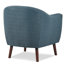 Chaise d'appoint bleue d'inspiration Mid-Century avec tissu texturé, dossier à boutons, pieds en bois au fini exposé, 31,5 po de hauteur, 31 po de profondeur pour le salon, structure solide et en contreplaqué, haute, 30,5 po-297748317