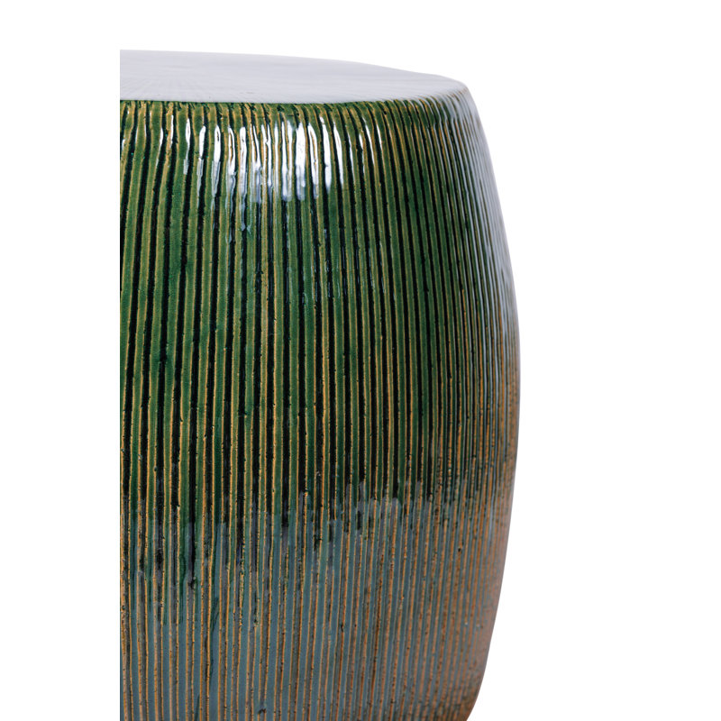 Sunburst Garden Stool, Emerald Texture Gloss