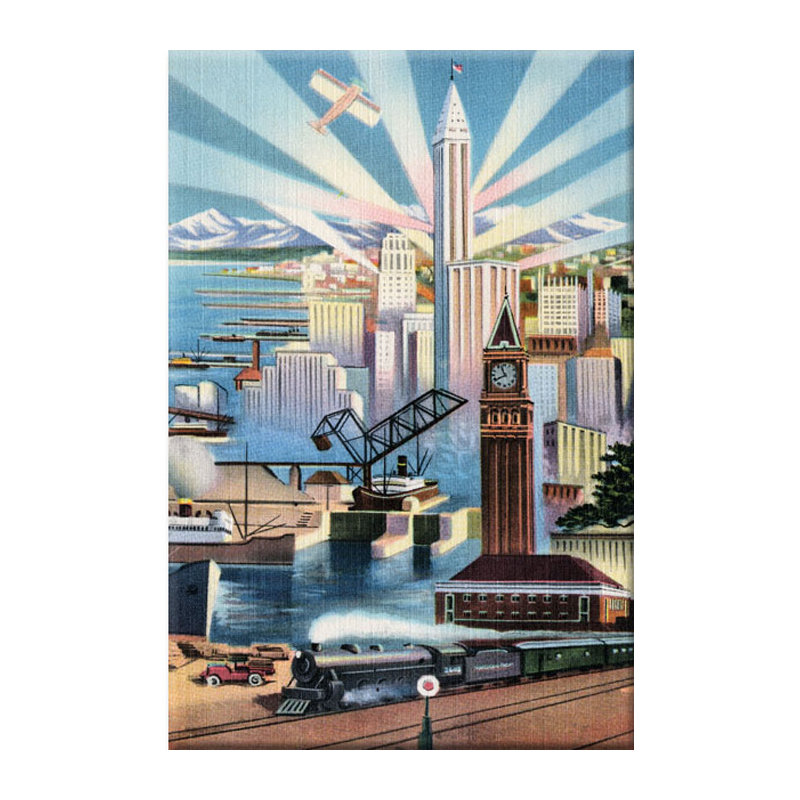 Impression d’art graphique « l’empire moderne »-sans cadre, H 66 po x l 44 po x P 1,5 po