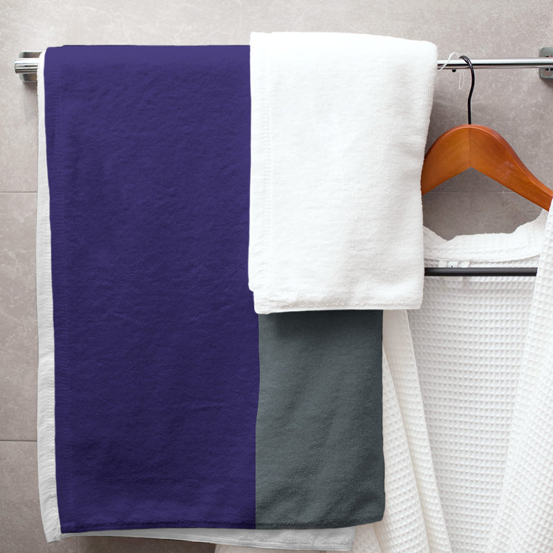 Beach Towel, Bath Towel, Purple/Gray, Polyester/Cotton