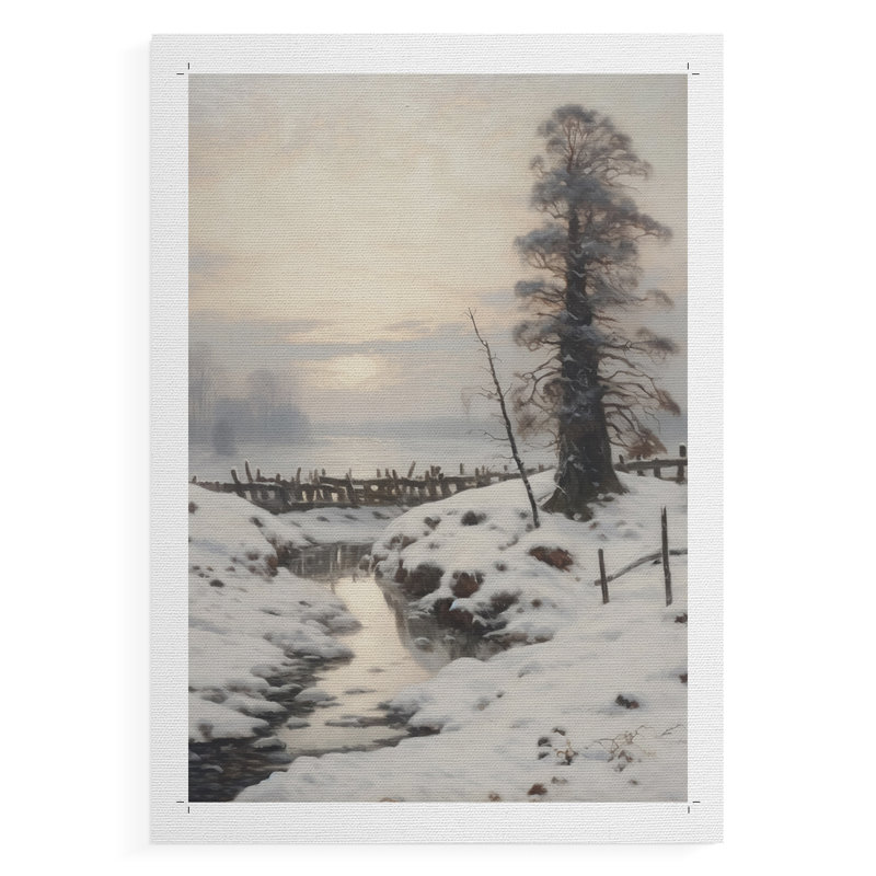 Paysage rétro vintage, impression sur toile - non encadré, H 12 po x l 8 po