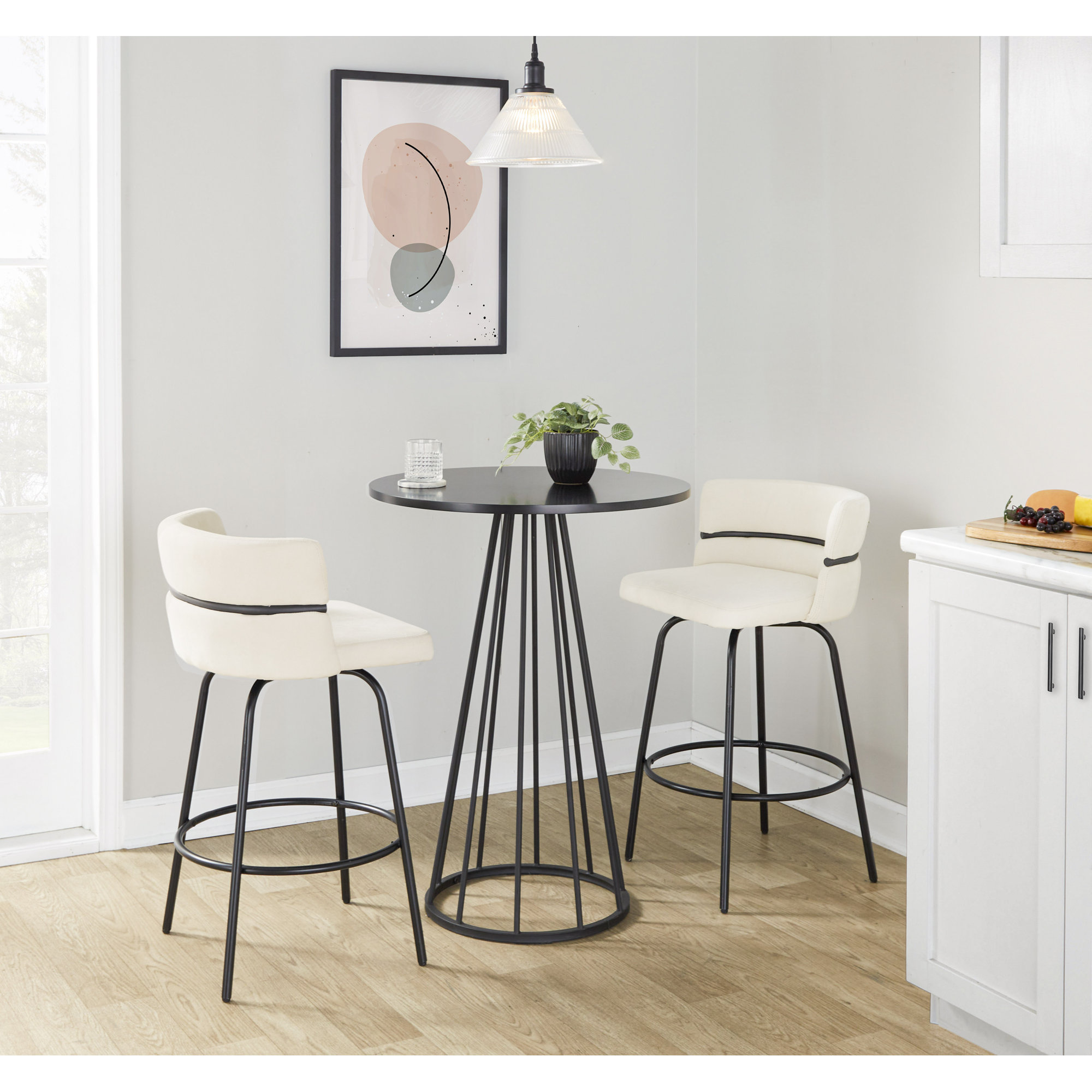 Canary Cosmo Counter Table, Black, Black, 36"