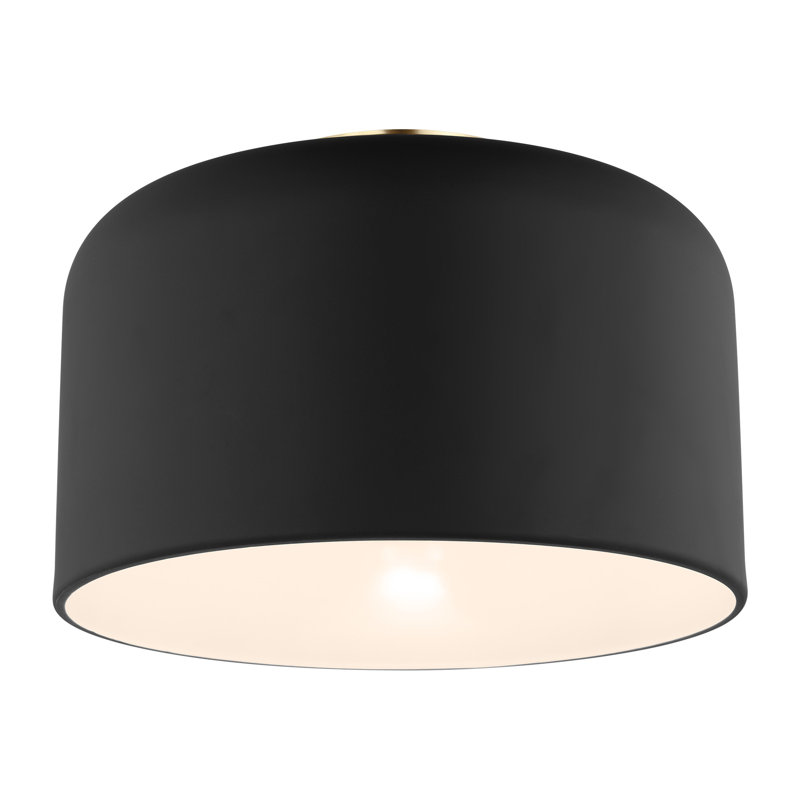 1 - Light Flush Mount, Midnight Black, 7" H x 10.75" W x 10.75" D
