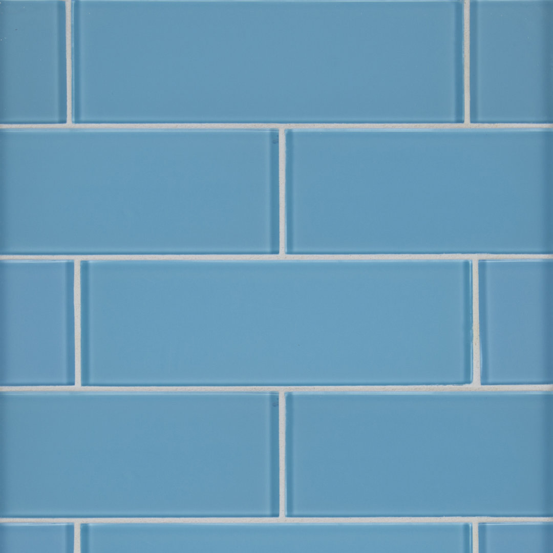 Subway 4 in. x 12 in. Glossy Glass Mosaic Wall Tile Ackland 