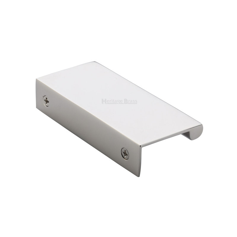 Heritage Brass Heritage EPTR Edge Pull Cabinet Handle, 9cm, Polished Nickel