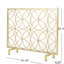 Protecteur de cheminée en fer Classy, cercles géométriques superposés, panneau simple, garde tendance en or