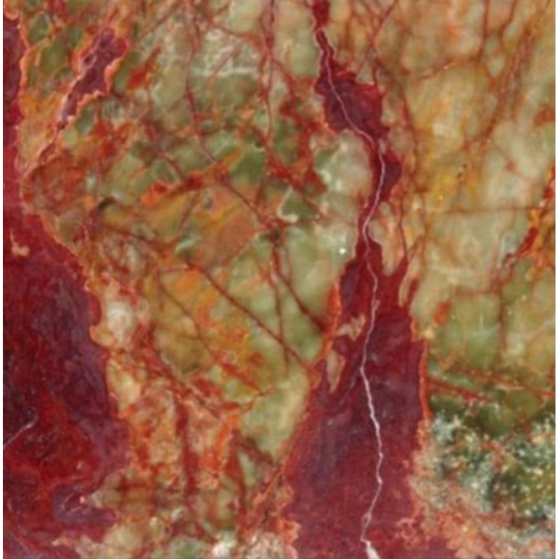 12" x 12" Natural Stone Onyx Marble Flooring or Wall Tile, Red/Green