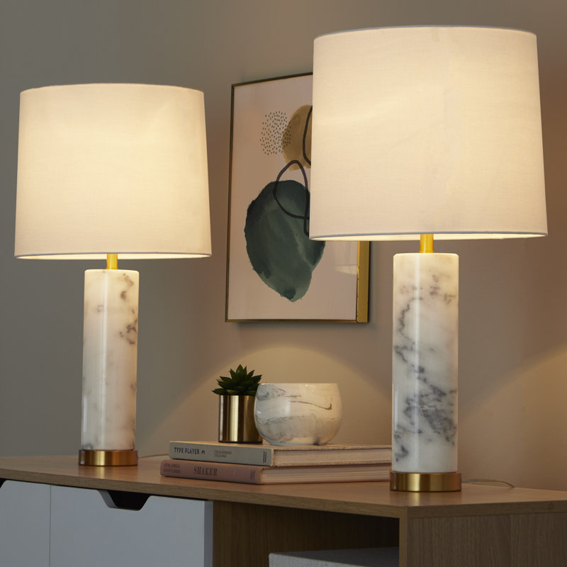 Marbella 26" Marble Table Lamp - Set of 2