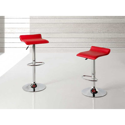 Tympanick Swivel Upholstered and Faux Leather Adjustable Height Bar Stool with Iron Frame