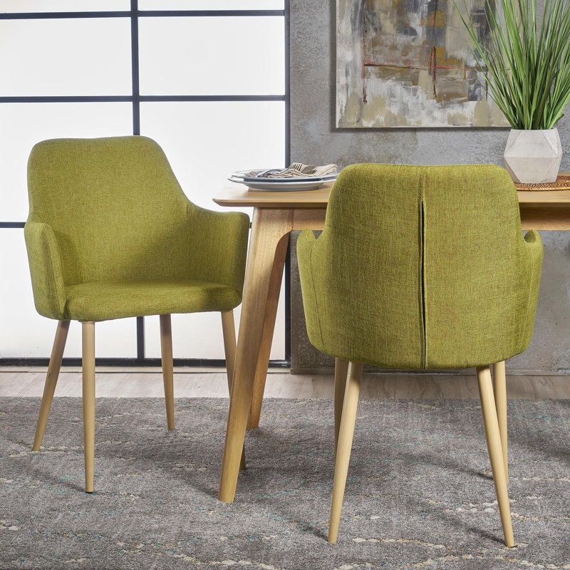 Chaise de salle à manger, Naturel, Vert