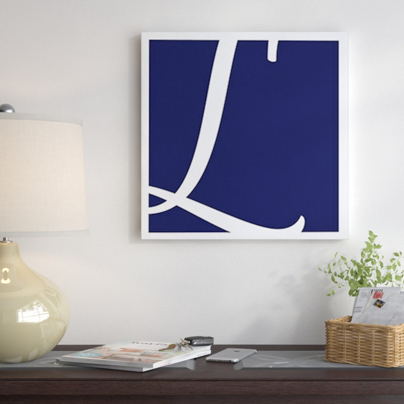 Art textuel sur toile en bleu, H 18 po x l 18 po x P 1,5 po, L