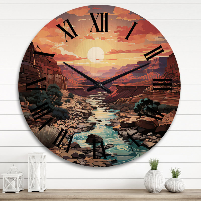 Horloge murale en bois massif Marso, Très grand