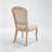 French Country Dining Chairs Set of 2, Upholstered with Nature Rattan Fan-shaped Back, Wire Drawing and Carving Techniques, Disassemblable for Versatile Use, Beige