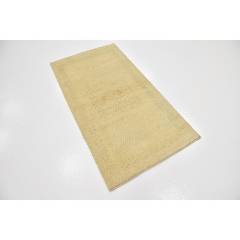 Tapis de surface en laine 2 pi 10 po x 5 pi 4 po one-of-kind noué la crème Didcot