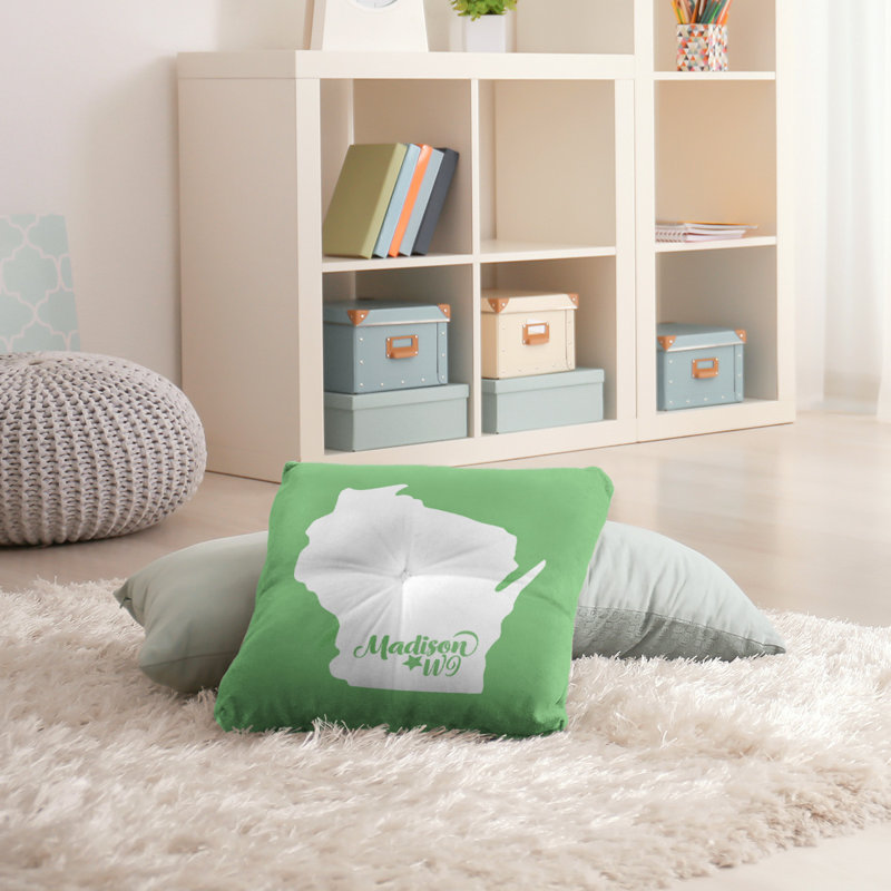 Coussin de plancher touffeté, Madison, 30 po x 30 po, Vert