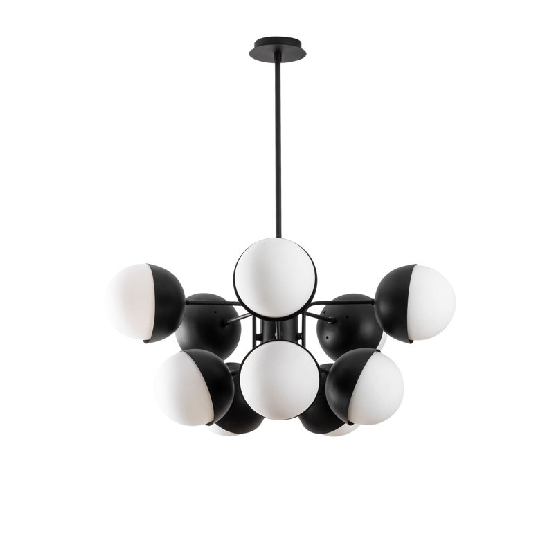 Donleavy 10 - Light Sputnik Chandelier, Black, Black/White