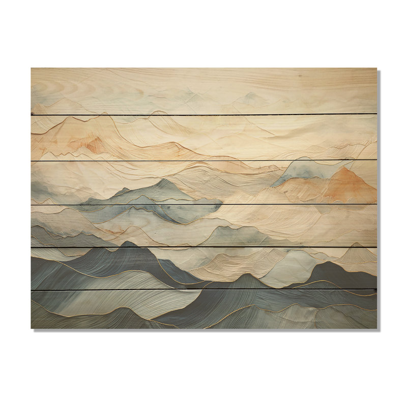 Majestic Mountain Peaks - montagnes, art sur bois de pin naturel, H 24 po x l 32 po