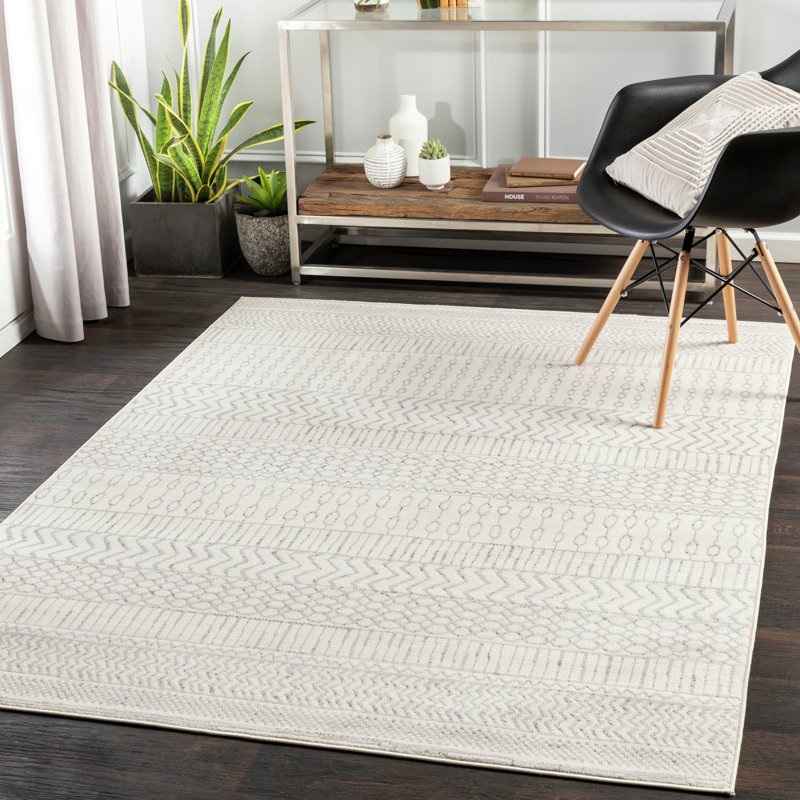 Myron Grey/Off-White Rug, Rectangle 200 x 274cm