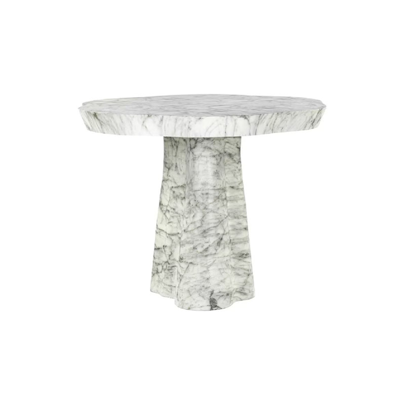 Dining Table Round Marble Dining Table, 31"H x 55"L x 55"W