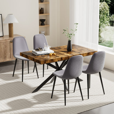Extendable Pedestal Dining Set with Chairs
