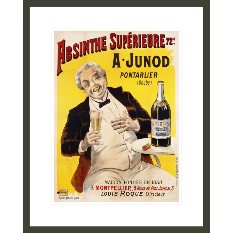 Affiche «Absinthe Superieure Beverage» par Inconnu - Impression sur toile encadrée, H 21,75 po x l 17,41 po