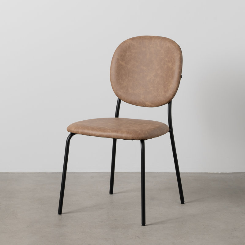Rio 44.5cm H Upholstered Metal Upholstered Back Side Chair, Beige