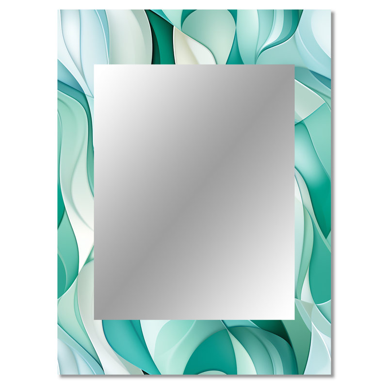 Hruni - Green Coastal Wall Mirror, 40 po x 30 po