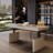78.74" Modern Minimalist Cream-Colored Adjustable Multi-Function Desk with Wireless Charging