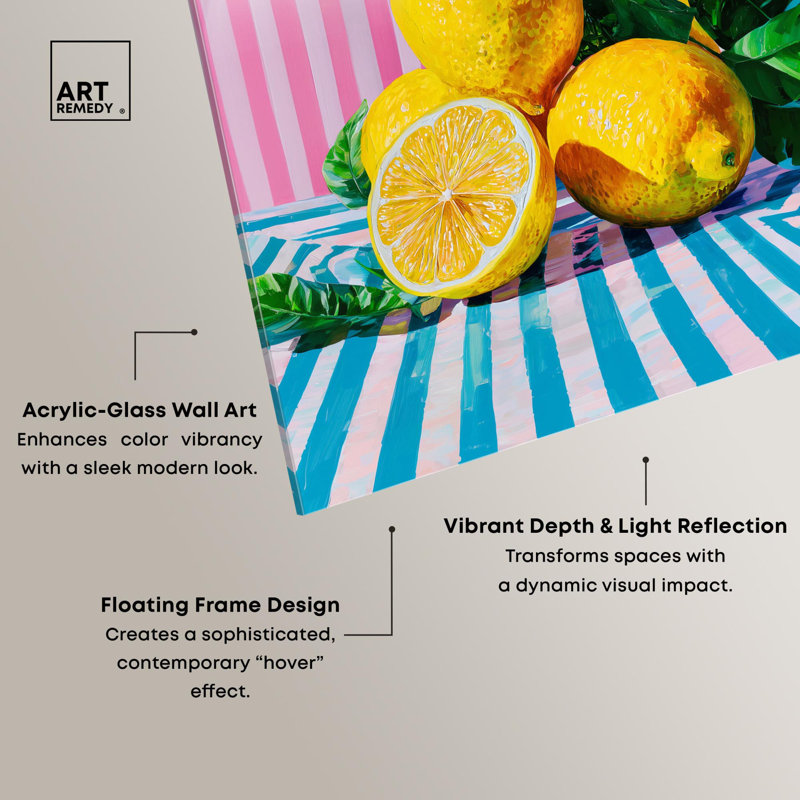 «Lemon Grove Lines», reproduction d'art sur toile par Art Remedy, H 15 po x l 10 po
