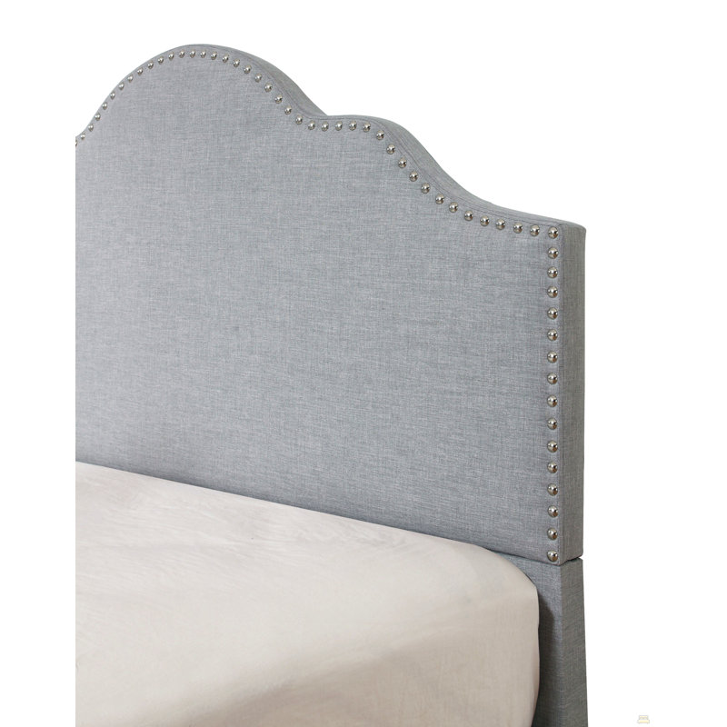 Waverton Upholstered Bed, Gris clair, Lit double