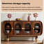Console vintage de 55,12 pouces, corps ovale avec portes de rangement en verre