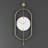 Elegant Decorative Metal Wall Clock, Gold Finish, 13.8 x 33.5 x 2.8 inches | 100% Metal Construction, Lightweight at 5.5 lbs | Perfect for Home Decor, Office, or Living Room | Modern and Stylish Design-1479921619-1479921618