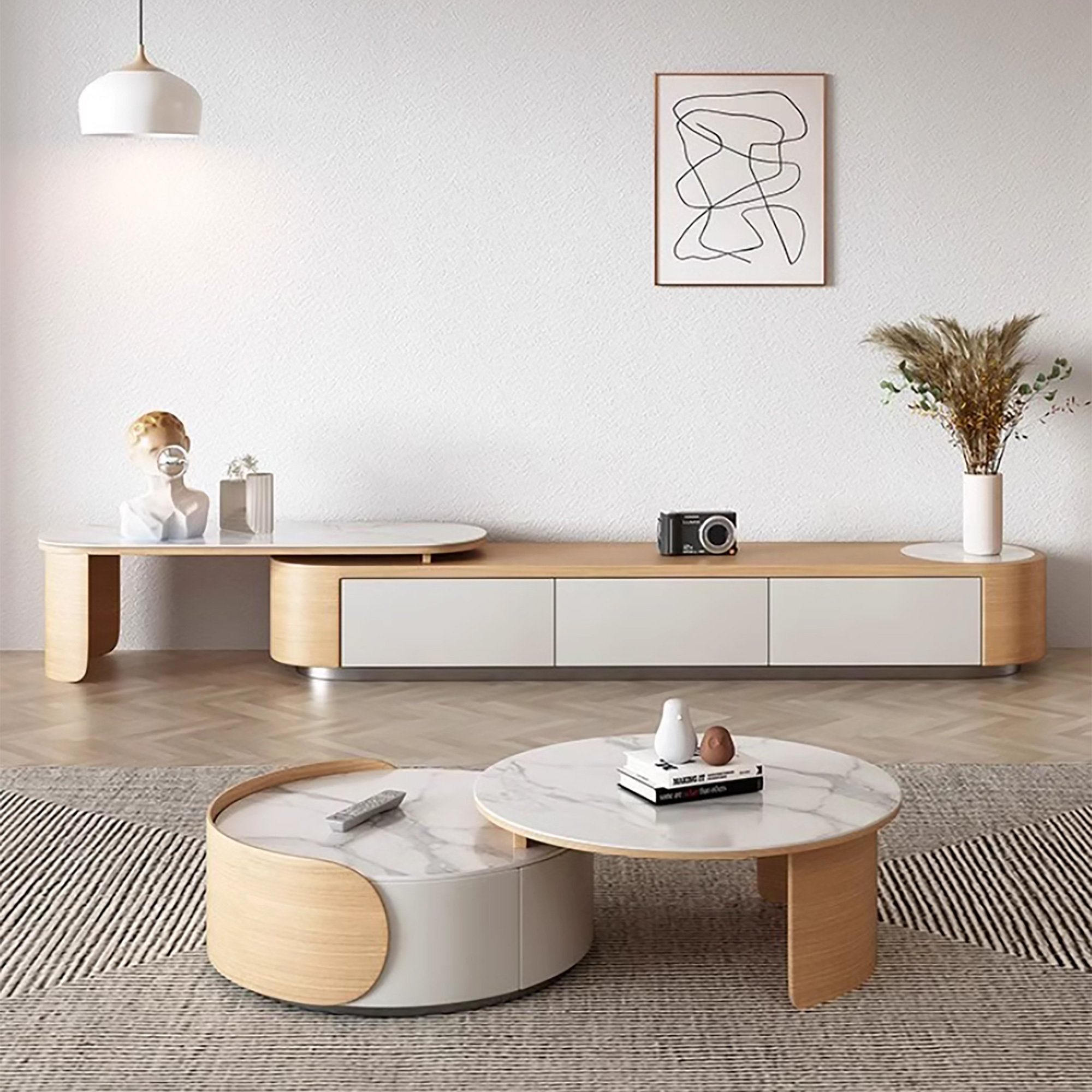 Hokku Designs Brown Solid Wood Round Coffee Table - Wayfair Canada