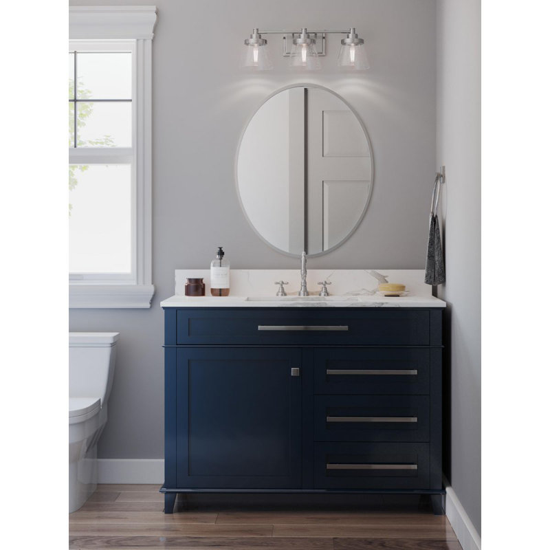 Éclairage pour meuble-lavabo à 3 lumières à intensité variable Rawtenstall, Nickel brossé