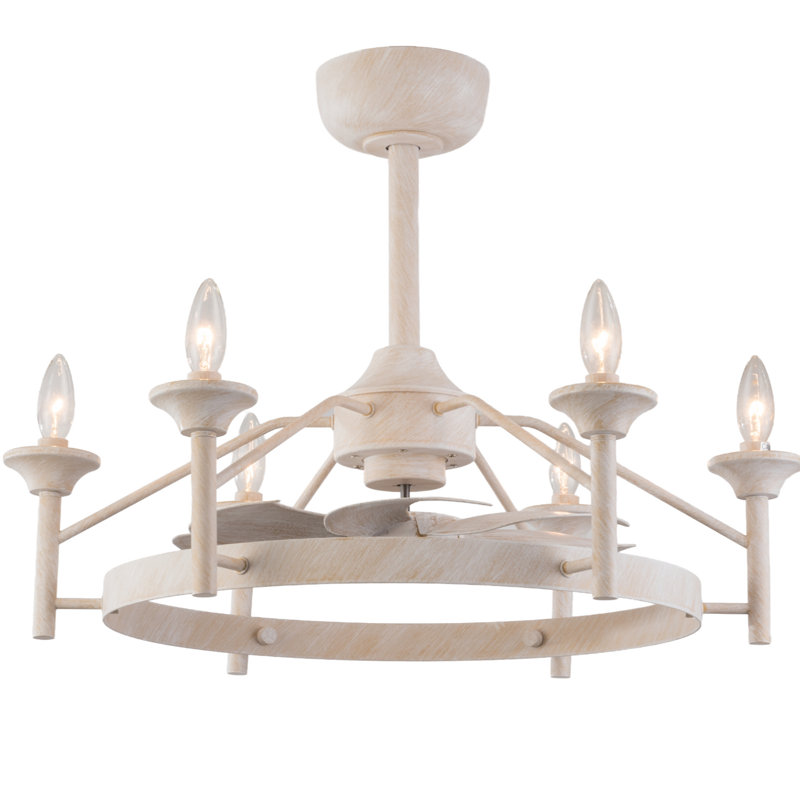 Hodaya 27" W Remote Control Ceiling Fan, Vintage White, 27" Wide