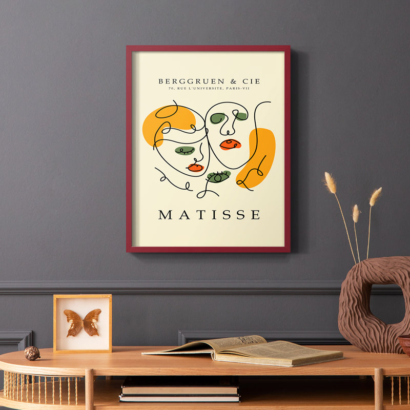 Matisse Lxxxx, reproduction encadrée - bois massif, Rouge, H 10 po x l 8 po