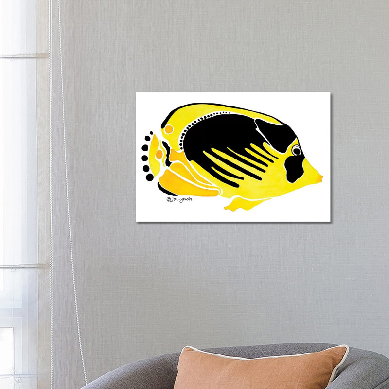 Fish Yellow Black 1 Piece Wrapped Canvas Wall Art, 66.04 cm H x 45.72 cm W