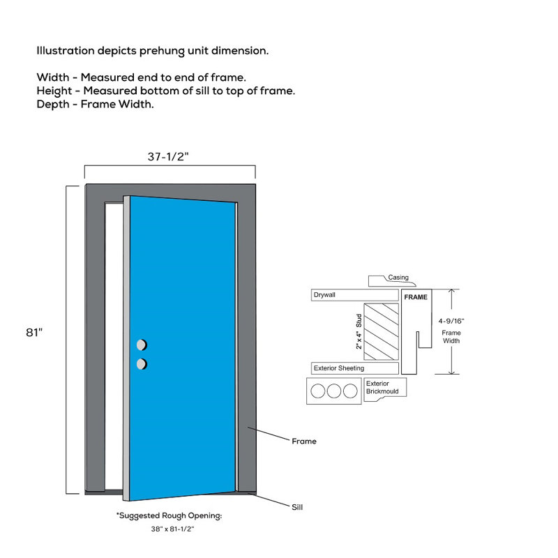 White 32'' x 80'' Fiberglass 6-Panel Prehung Front Door