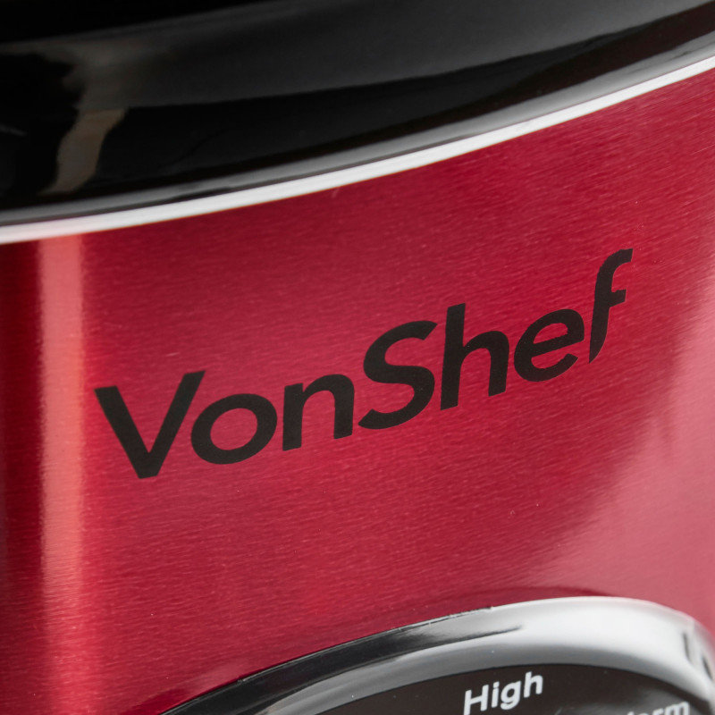 VonShef Slow Cooker - Nordic Design Large Slow Cooker with Removable Non-stick Ceramic Bowl, Silver, 3.5L