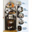 Solid Wood Wine Bottle & Glass Rack Black