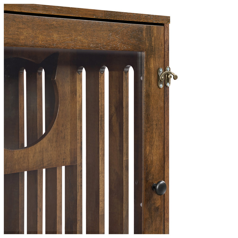 Armoire pour chat en bois d'hévéa Basia, Brun