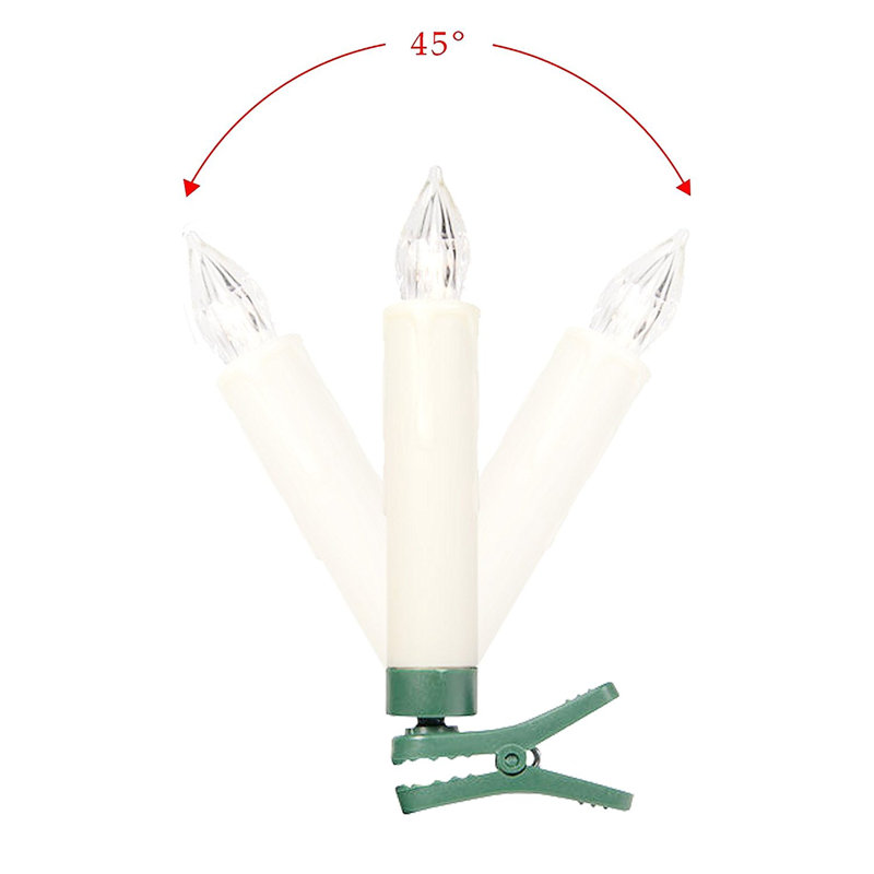 20 Clip-On LED Flickering Mini Drip Candle W/ Remote Control, 10