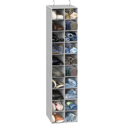 20-Cubby 10-Tier Hanging Closet Shoe Organizer Reinforced Metal Hook Storage Rack