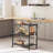 Industrial Kitchen Island Cart With Storage, 3-Tier Rolling Kitchen Cart With Large Workstation, Side Enclosures, And 4 Lockable Casters, Charcoal Gray