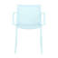 4 fauteuils empilables en PP bleus, table longue blanche moderne de 55 pouces, utilisation intérieure / extérieure, durabilité toutes saisons, pieds en métal thermolaqué, chaises à dossier à lattes ergonomiques, matériau de haute qualité, -,,, facile