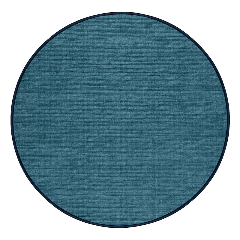 Machine Washable Solid Gray Area Rug, Round 5'