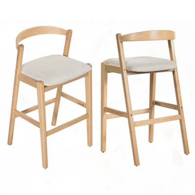Ensemble de 2 tabourets d'intérieur en bois d'hévéa